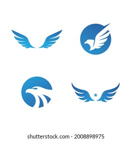 Falcon Wing Logo  vector icon design template