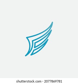 Falcon Wing  Vector Logo Icon Template