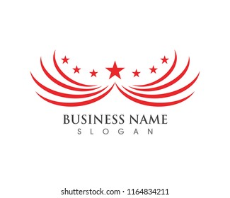 Falcon wings bird red logo