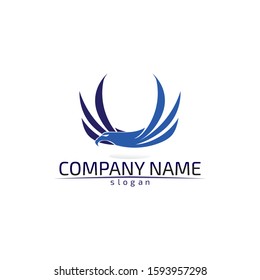 Falcon Wings Logo Template vector icon logo design