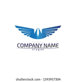 Falcon Wings Logo Template vector icon logo design