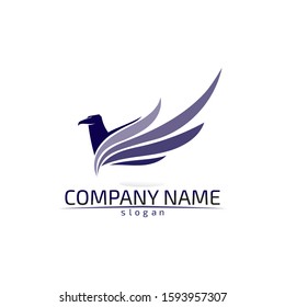 Falcon Wings Logo Template vector icon logo design
