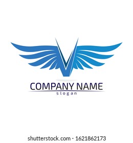 Falcon Wings Logo Template vector icon logo design