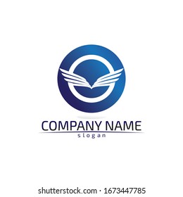 Falcon Wings Logo Template vector icon logo design