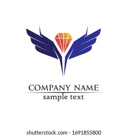 Falcon Wings Logo Template vector icon logo design