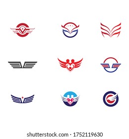 Falcon wings, logo template vector illustration designs