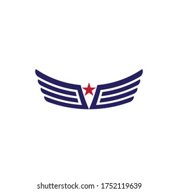 Alas de halcón, plantilla de logotipo diseño de ilustración vectorial