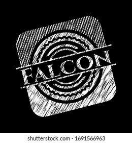 Falcon written on a blackboard. Vector Illustration. Detailed. 
