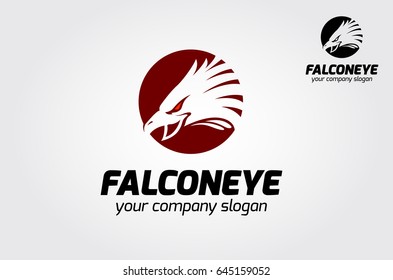 FalconEye Vector Logo Illustration. The modern and professional logo template with the abstract silhouette of an eagle head. 