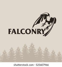 Falconry. A hunting club.The symbol of a hunting club. Hunting club logo emblem.