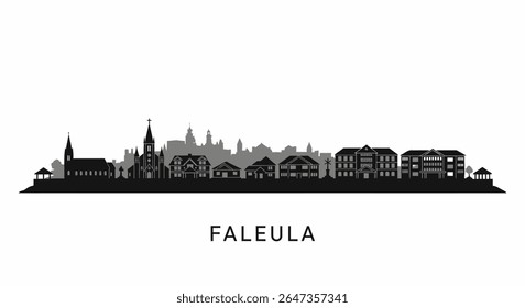 Faleula Samoa Skyline Silhouette. (1)