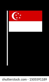 falg of singapore on black background
