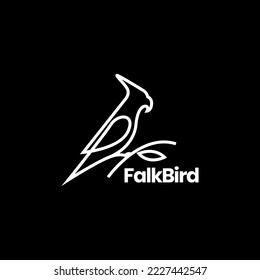 falk bird line art minimalist modern logo design vector