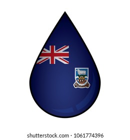 The Falkland flag painted on 3D water drop