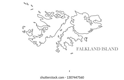 Falkland Island gray line map