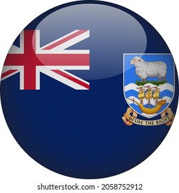 Falkland Islands 3D Rounded Country Flag Icon