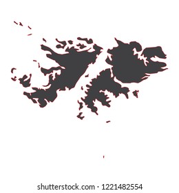 Falkland Islands black map on white background vector