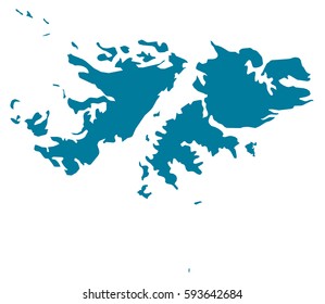 falkland Islands blue map vector