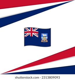 Falkland Islands Flag Abstract Background Design Template. Falkland Islands Independence Day Banner Social Media Post. Falkland Islands Design