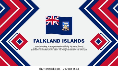 Plantilla de diseño de fondo de resumen de bandera de las Islas Malvinas (Falkland Islands Flag Abstract Background Design Template). Ilustración de vectores de papel tapiz del Día de la Independencia de las Islas Malvinas. Diseño de las Islas Malvinas