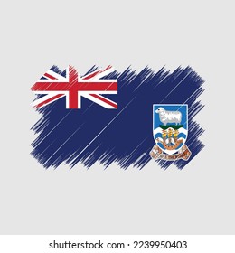 Falkland Islands Flag Brush Vector Illustration