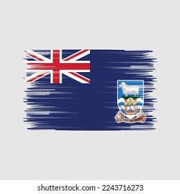 Ilustración de vectores de pincel de bandera de las Islas Malvinas