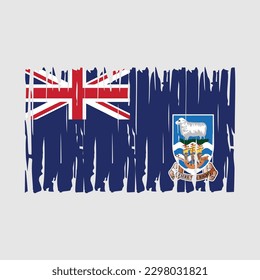 Falkland Islands Flag Brush Vector Illustration