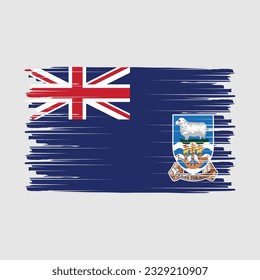 Falkland Islands Flag Brush Vector Illustration