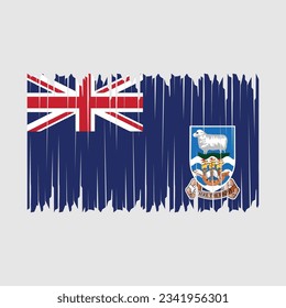 Falkland Islands Flag Brush Vector Illustration