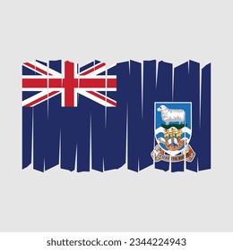 Ilustración de vectores de pincel de bandera de las Islas Malvinas