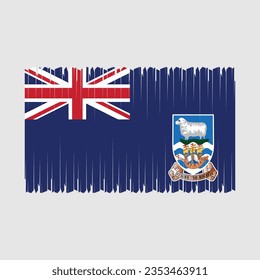 Ilustración de vectores de pincel de bandera de las Islas Malvinas