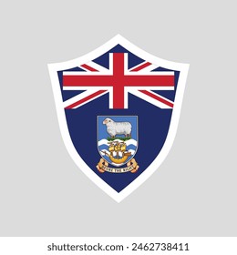 Falkland Islands Flag in Shield Shape