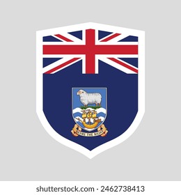 Falkland Islands Flag in Shield Shape
