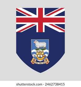 Falkland Islands Flag in Shield Shape