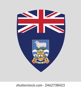 Falkland Islands Flag in Shield Shape