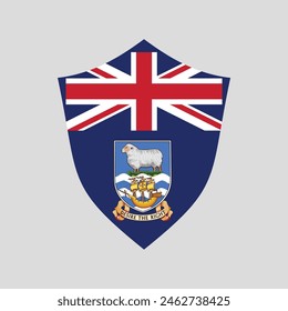 Falkland Islands Flag in Shield Shape