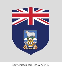 Falkland Islands Flag in Shield Shape