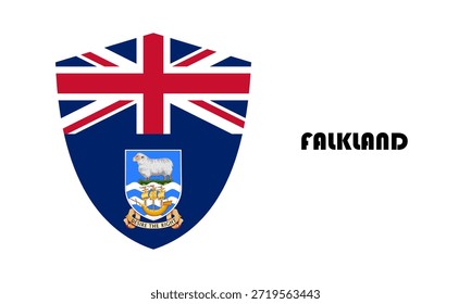 Bandera de las Islas Malvinas en forma de escudo (insignia)