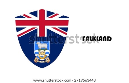 Falkland Islands flag in shield shape (badge)