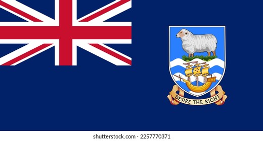 Falkland Islands flag simple illustration for independence day or election