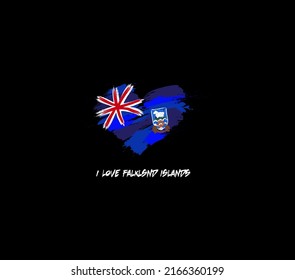 Falkland Islands grunge flag heart for your design.