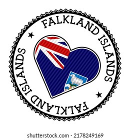 Falkland Islands heart badge. Vector logo of Falkland Islands attractive Vector illustration.