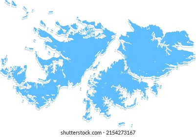 Falkland Islands (Islas Malvinas) vector map.Hand drawn minimalism style.