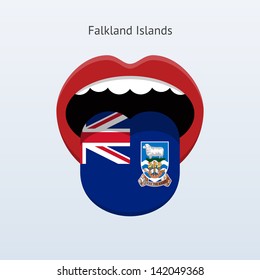 Falkland Islands language. Abstract human mouth. Vector illustration.