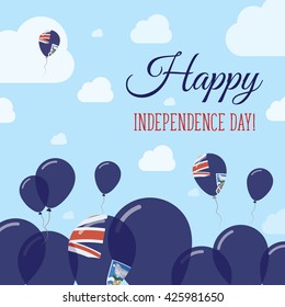Falkland Islands (Malvinas) Independence Day Flat Patriotic Design. Falkland Islander Flag Balloons. Happy National Day Falkland Islands (Malvinas) Vector Patriotic Design.