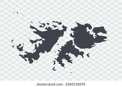 Falkland Islands Map Anchor Color on White Background quality files Png