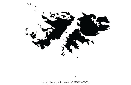 Falkland Islands map black color