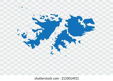 Falkland Islands Map blue Color on Backgound png