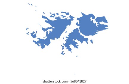 Falkland Islands map blue color