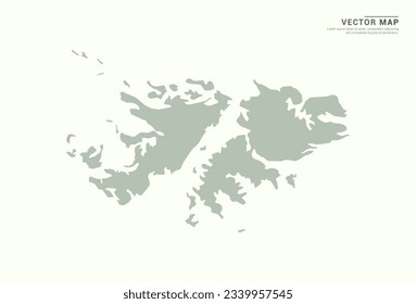 Falkland Islands map of green vector modern.